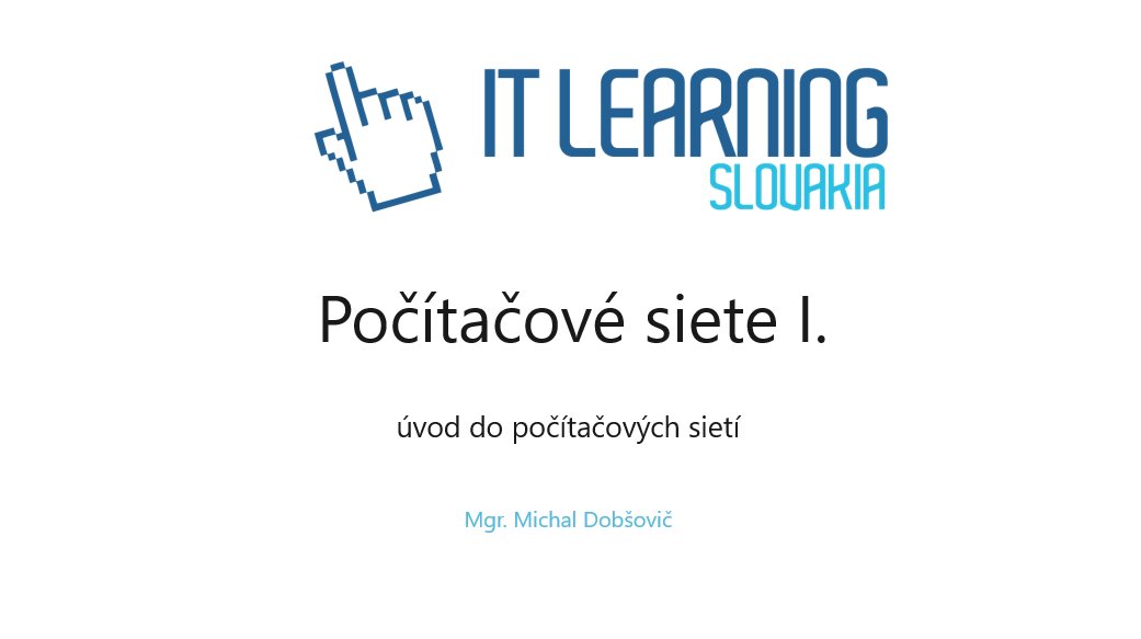 Titulná strana prezentácie kurzu Počítačové siete I. - Úvod do počítačových sietí