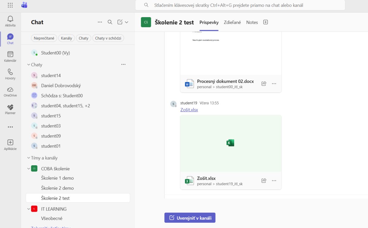 MS 365 kurz - Microsoft Teams rozhranie s chatom, zdieľanými dokumentmi a skupinovou komunikáciou