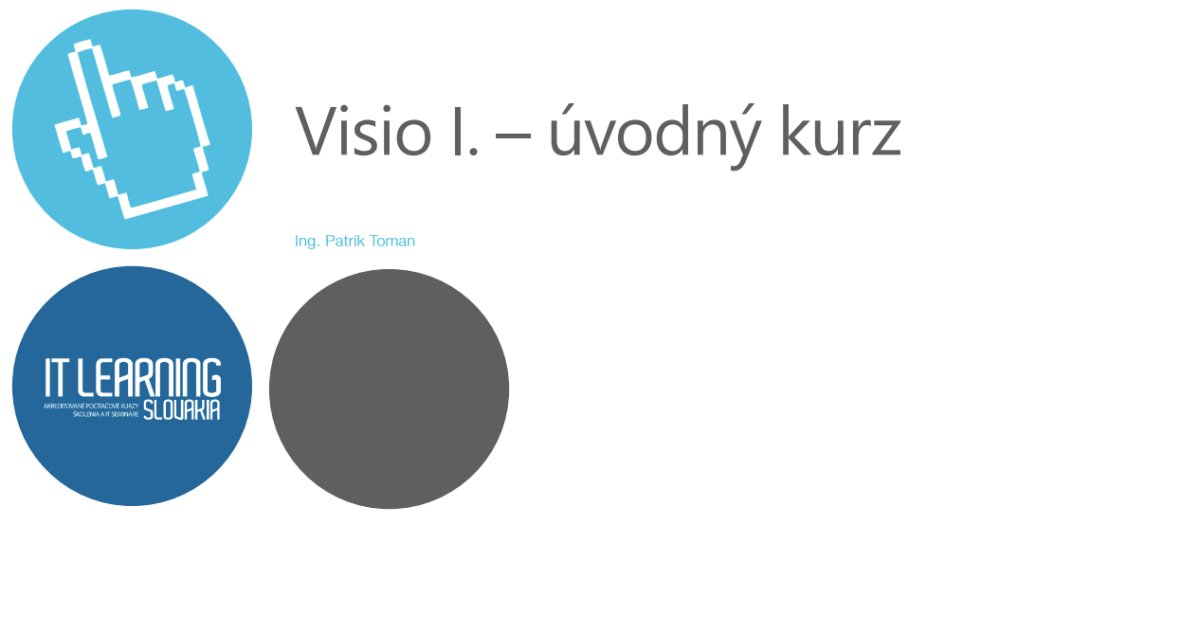 Titulná stránka kurzu Visio I. s logom kurzovnej platformy IT Learning Slovakia