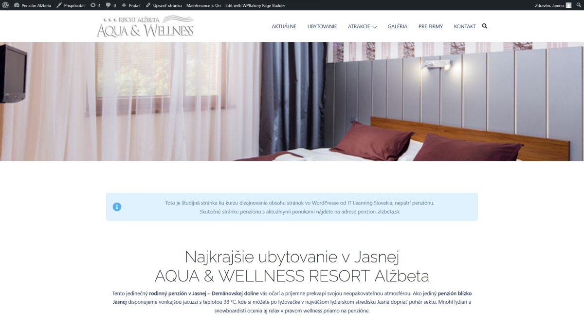 ukážky prvkov vizuálnej kompozície na webe z kurzu WP2