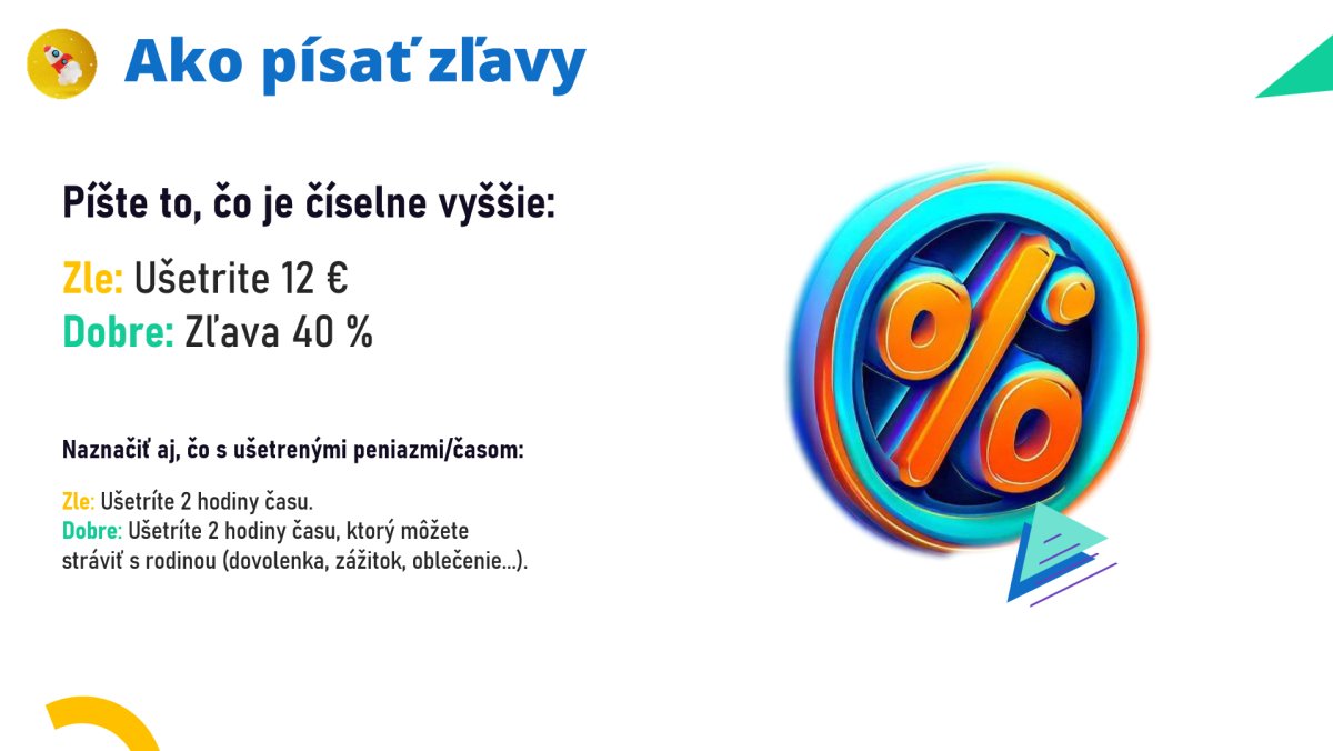 Slajd kurzu Raketový Copywriting s ponukou zľavy 40% a bonusom za referral