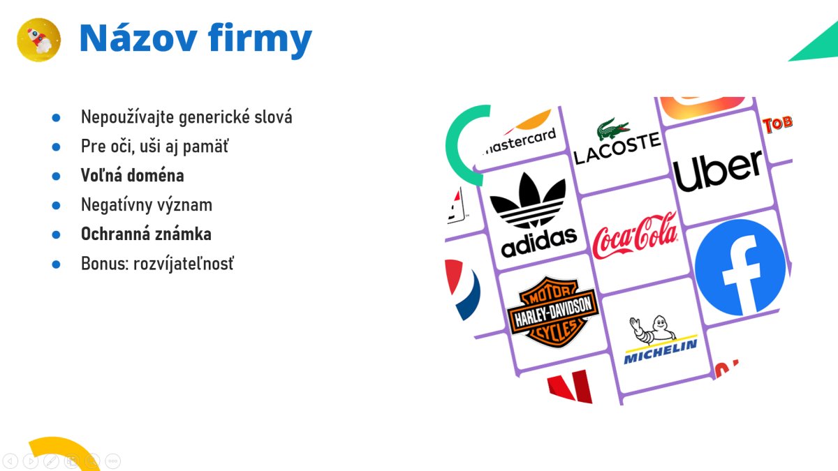 Slávne firmy a ich značky: Mastercard, Lacoste, Uber, Adidas, Coca-Cola, Facebook, Harley-Davidson, Michelin, Raketový Copywriting