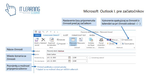 Microsoft Outlook – plánovanie a správa času prostredníctvom kalendára a úloh