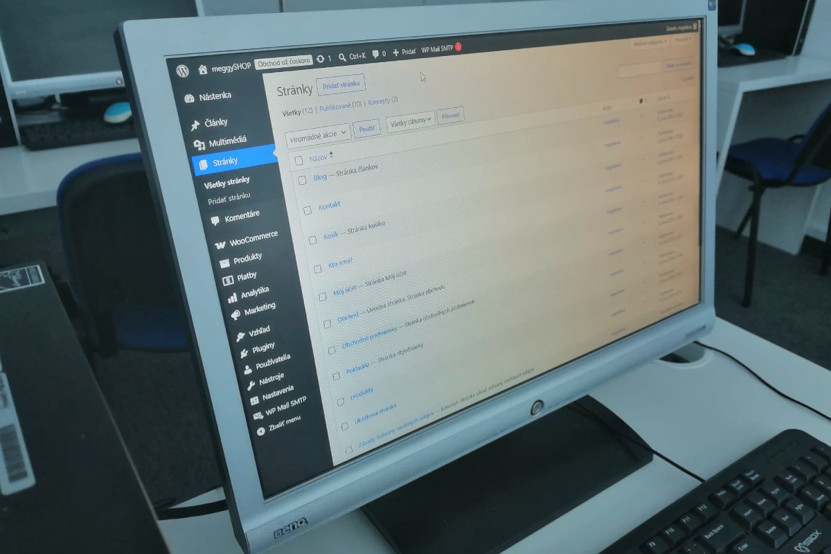 Prehľad stránky potrebných pri budovaní e-skopu Woocommerce