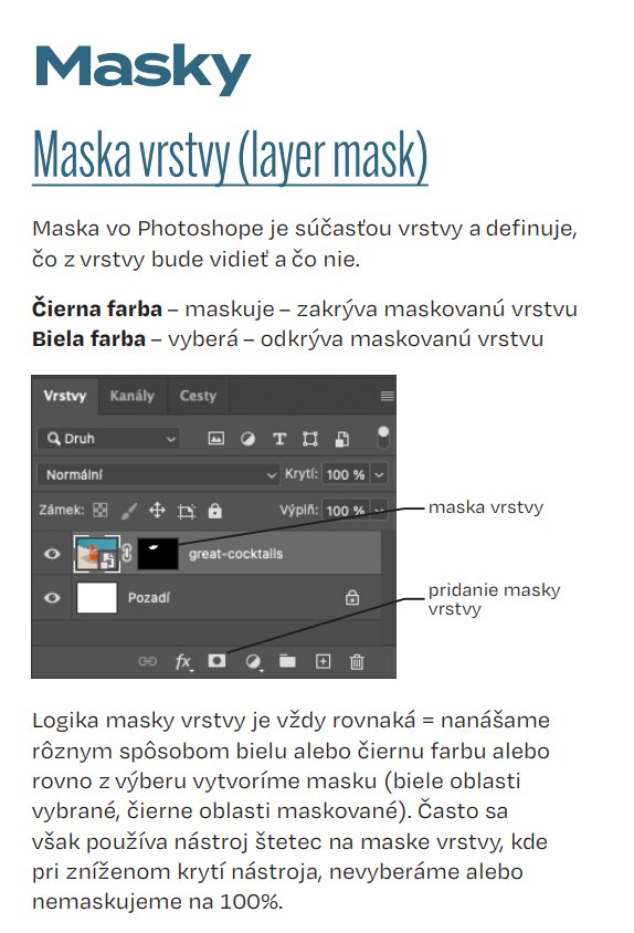 Maska vrstvy v Photoshope - čierna farba a biela farba, pridanie masky vrstvy