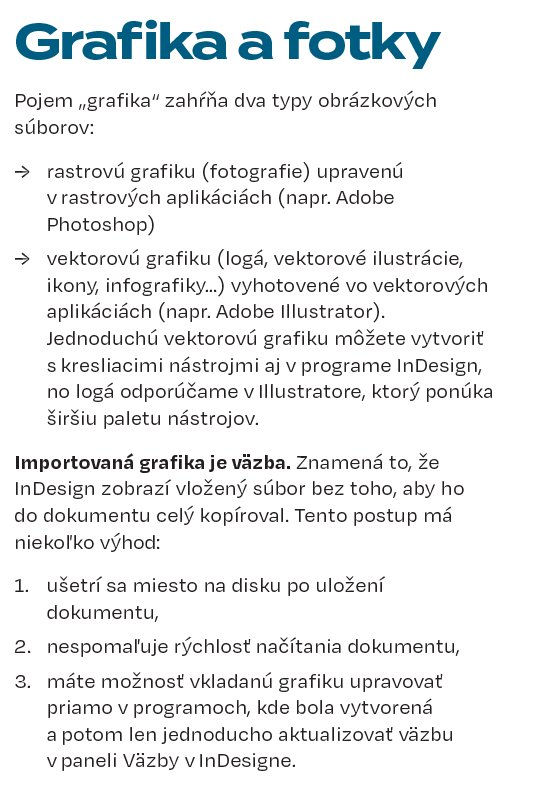Slajd Grafika a fotky - typy obrázkov a vektorová grafika v Adobe InDesign