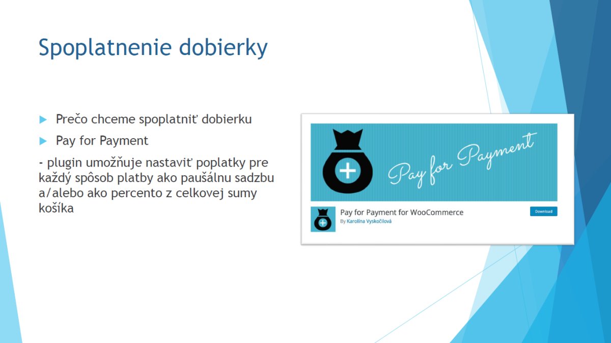 Plugin Pay for Payment pre WooCommerce na nastavenie poplatkov v e-shope
