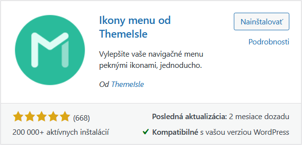 plugin Ikony menu od ThemeIsle