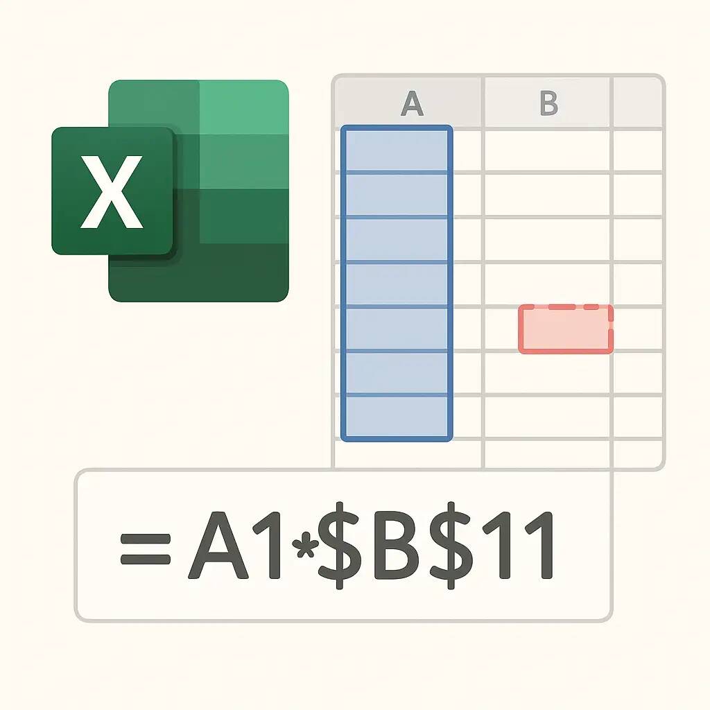 Excel – fixovanie adries vo vzorcoch – Absolútny a kombinovaný odkaz