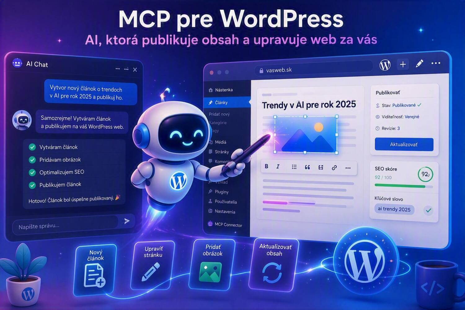 MCP pre WordPress – AI, ktorá publikuje obsah a upravuje web za vás
