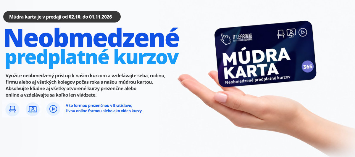 Aktuálna akcia na IT kurzy a počítačové a marketingové kurzy v Bratislave
